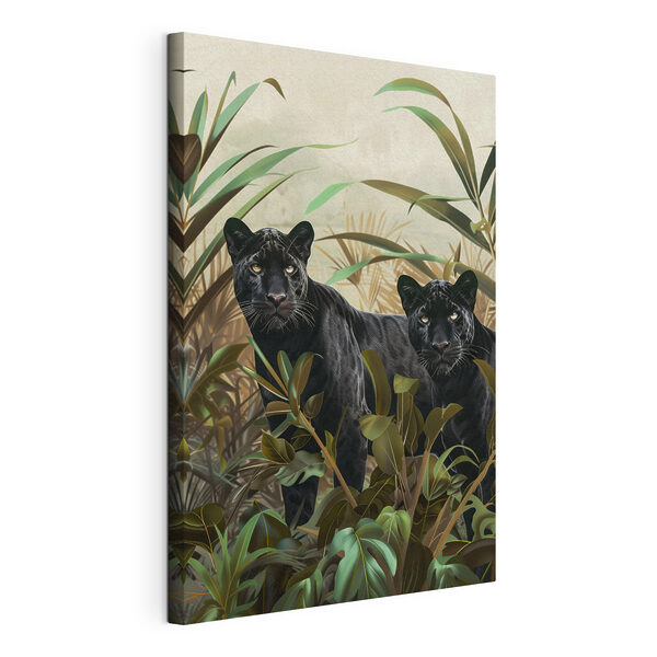Cuadros Dos tigres negros en la selva (SKU: s38618) Cuadros Cuadros Dos tigres negros en la selva (SKU: s38618)