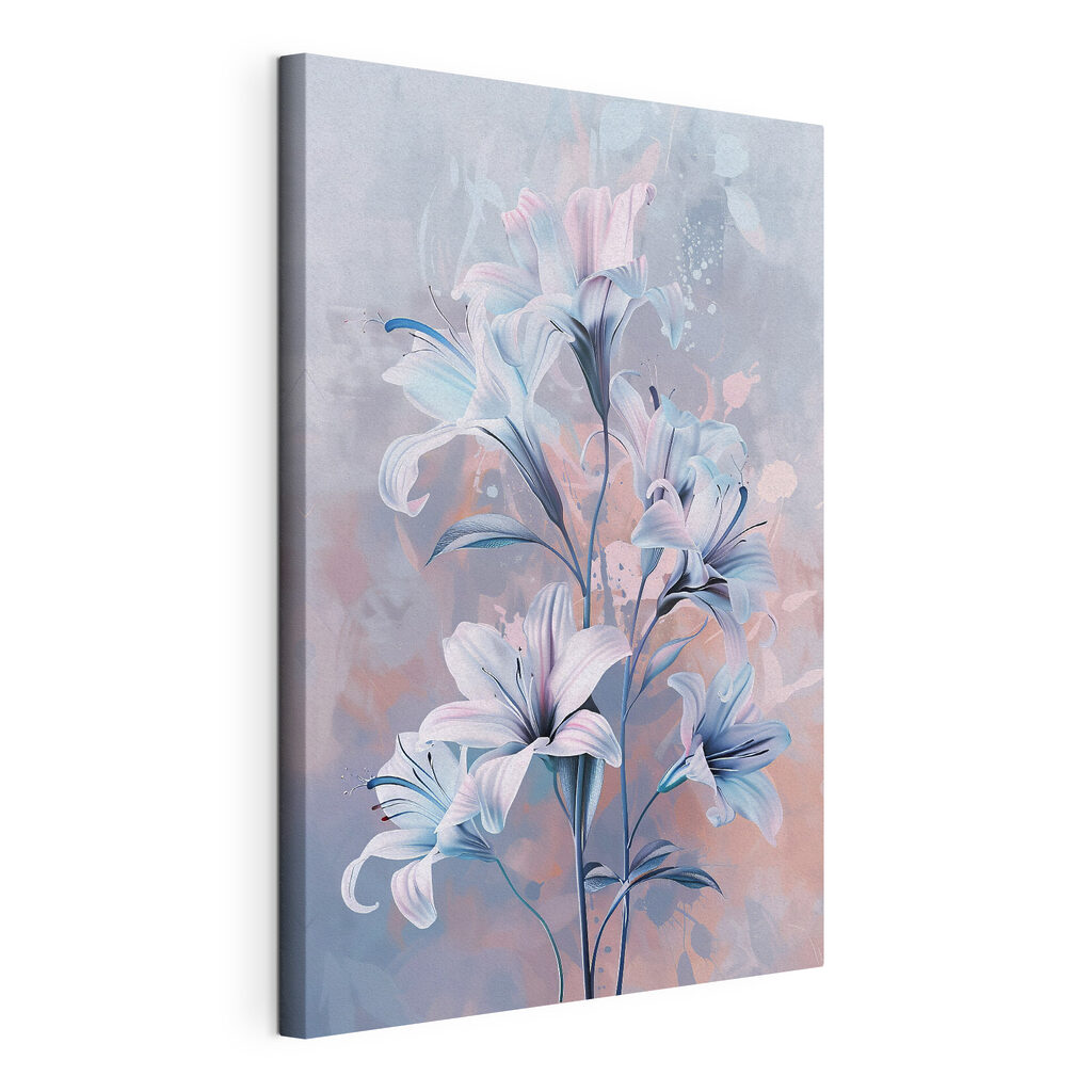 Delicate lilies bloom in soft colors Delicate lilies bloom in soft colors