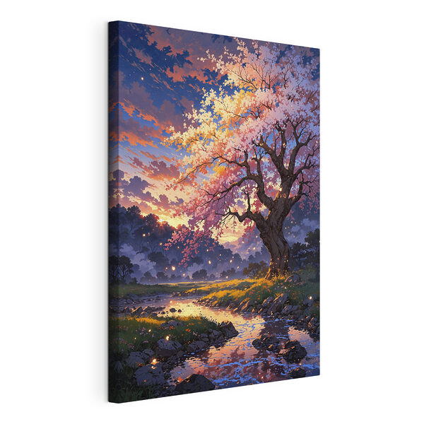 Cuadros Un árbol con flores rosas y un río que lo atraviesa (SKU: s38645) Cuadros Cuadros Un árbol con flores rosas y un río que lo atraviesa (SKU: s38645)