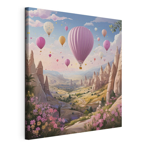Cuadros Un paisaje con montañas y globos aerostáticos (SKU: s38656) Cuadros Cuadros Un paisaje con montañas y globos aerostáticos (SKU: s38656)