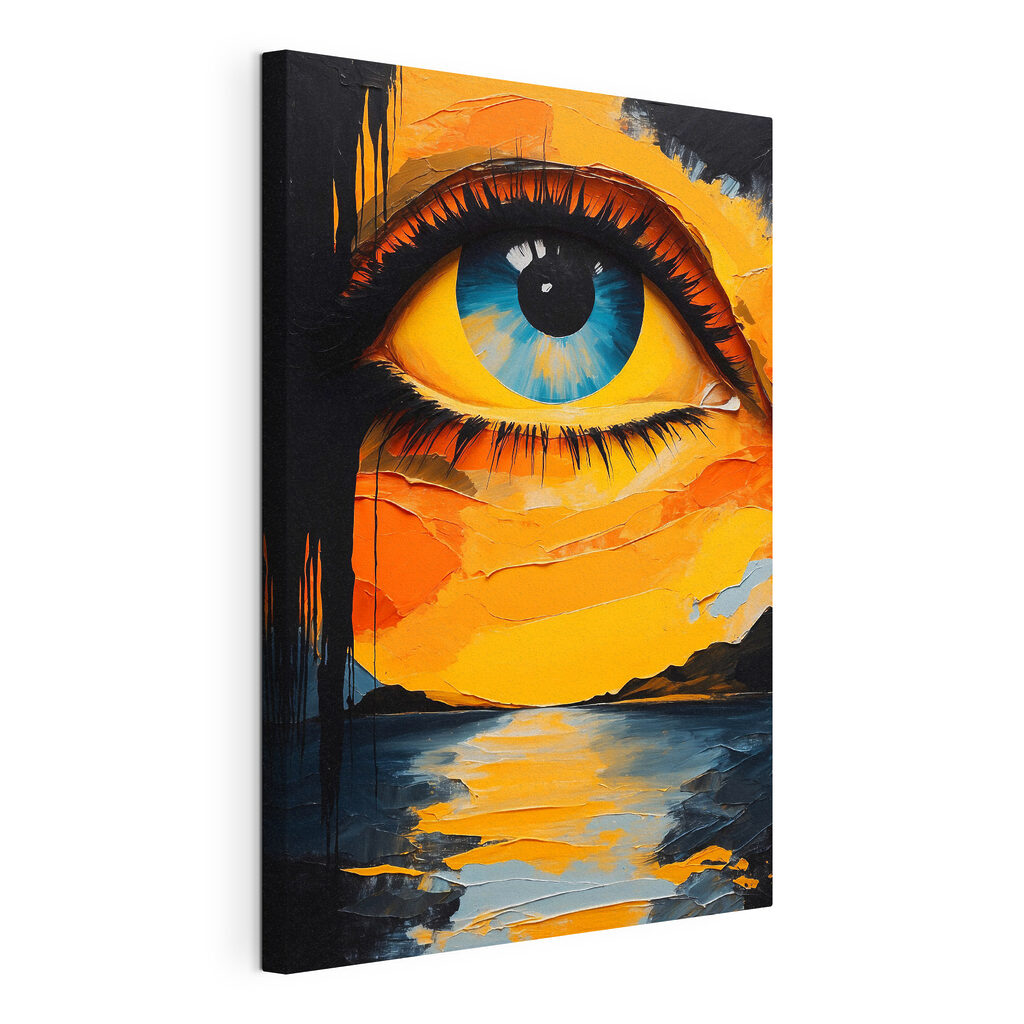Painting of an eye and a sunset Painting of an eye and a sunset