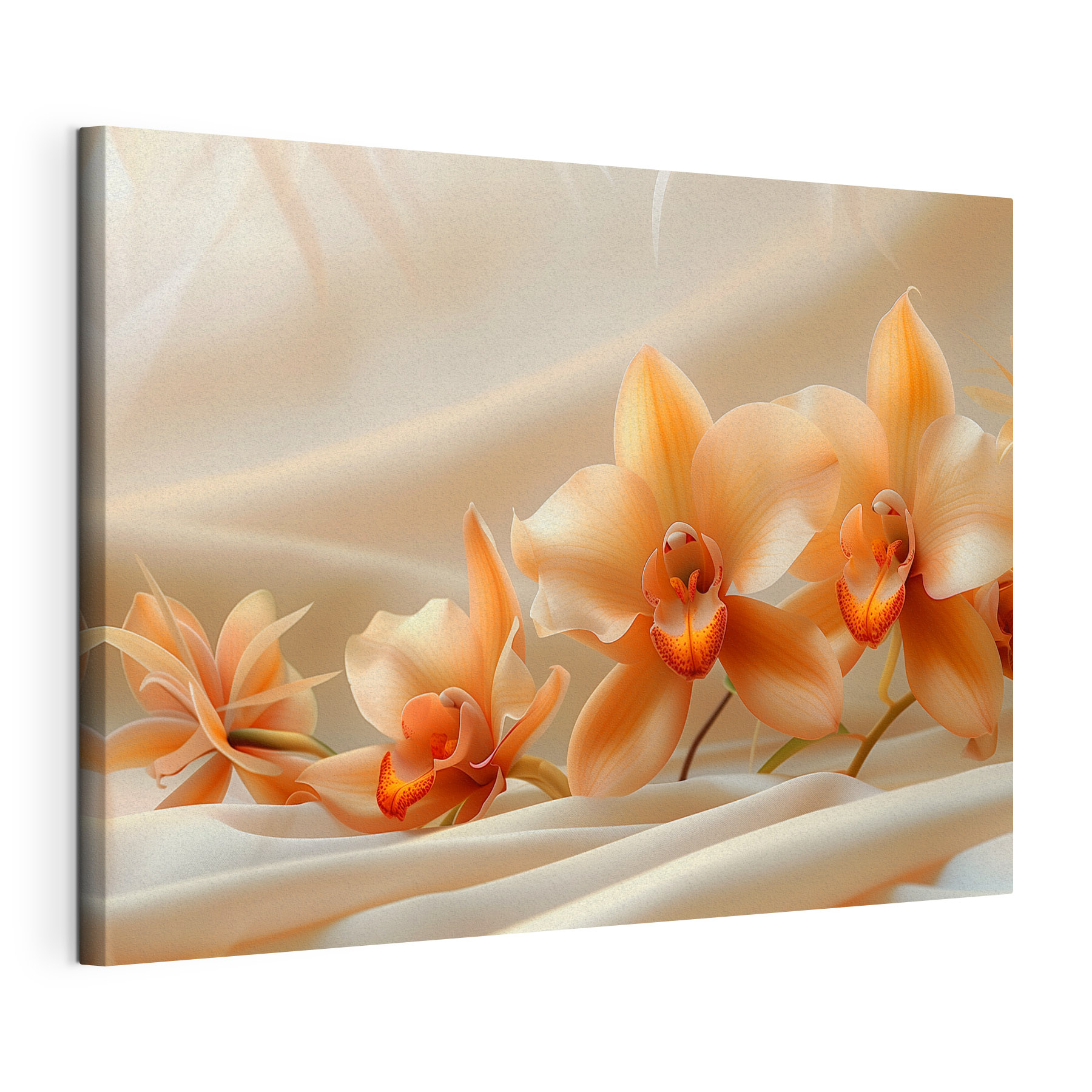 A group of flowers on a white cloth A group of flowers on a white cloth
