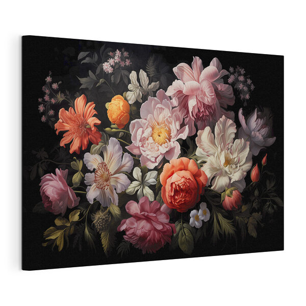 Cuadros Cuadros Un cuadro de flores sobre fondo negro (SKU: s38721)