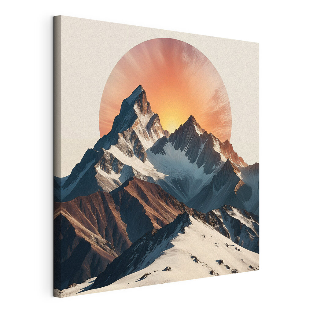 A mountain range with snow and sun A mountain range with snow and sun