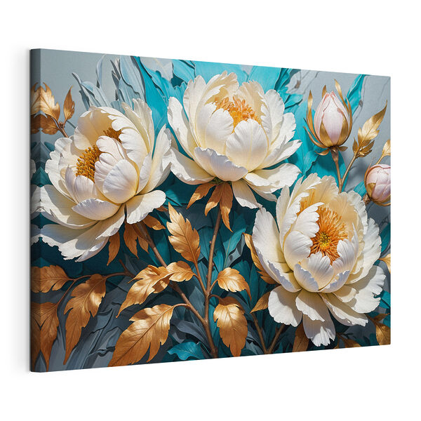 Cuadros Elegantes flores en brillantes tonos metalizados (SKU: s38771) Cuadros Cuadros Elegantes flores en brillantes tonos metalizados (SKU: s38771)