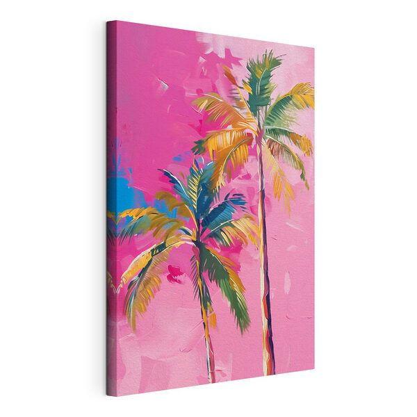 Cuadros Palmeras sobre un fondo rosa (SKU: s38781) Cuadros Cuadros Palmeras sobre un fondo rosa (SKU: s38781)
