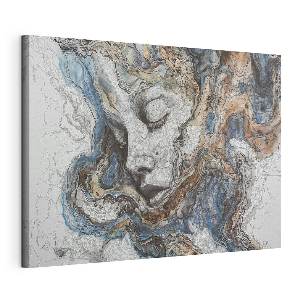 A painting of a woman's face A painting of a woman's face
