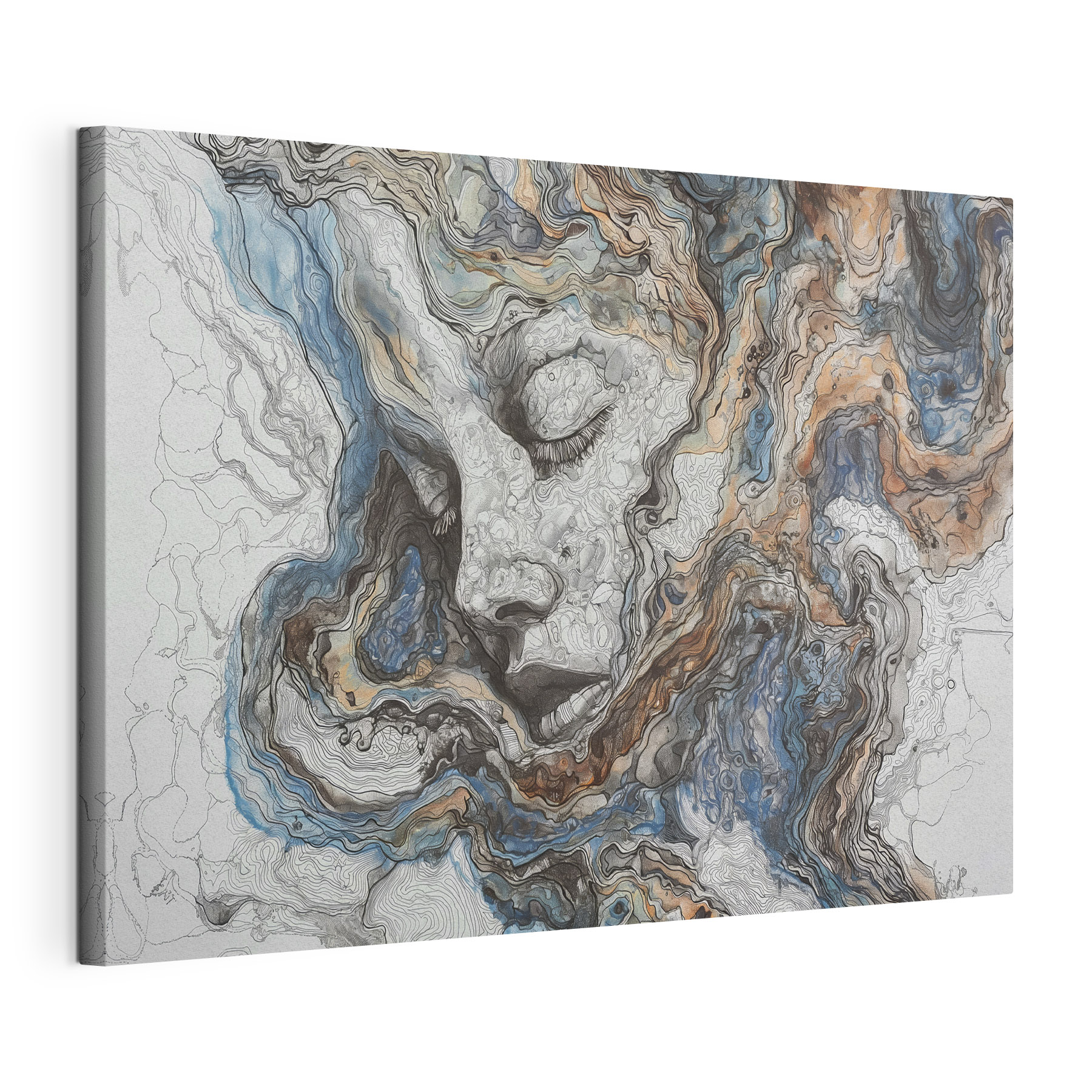 A painting of a woman's face A painting of a woman's face