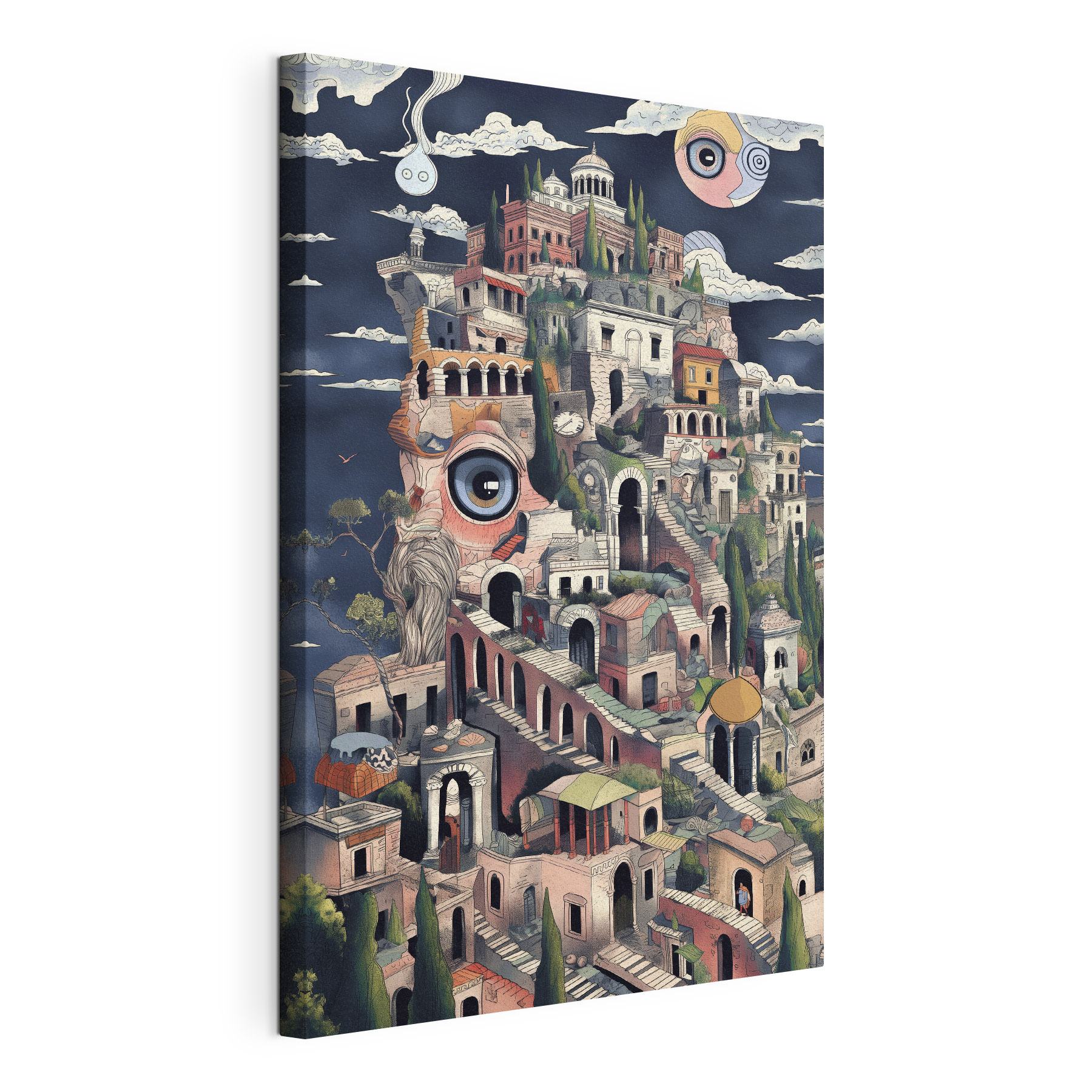 A cartoon of a city