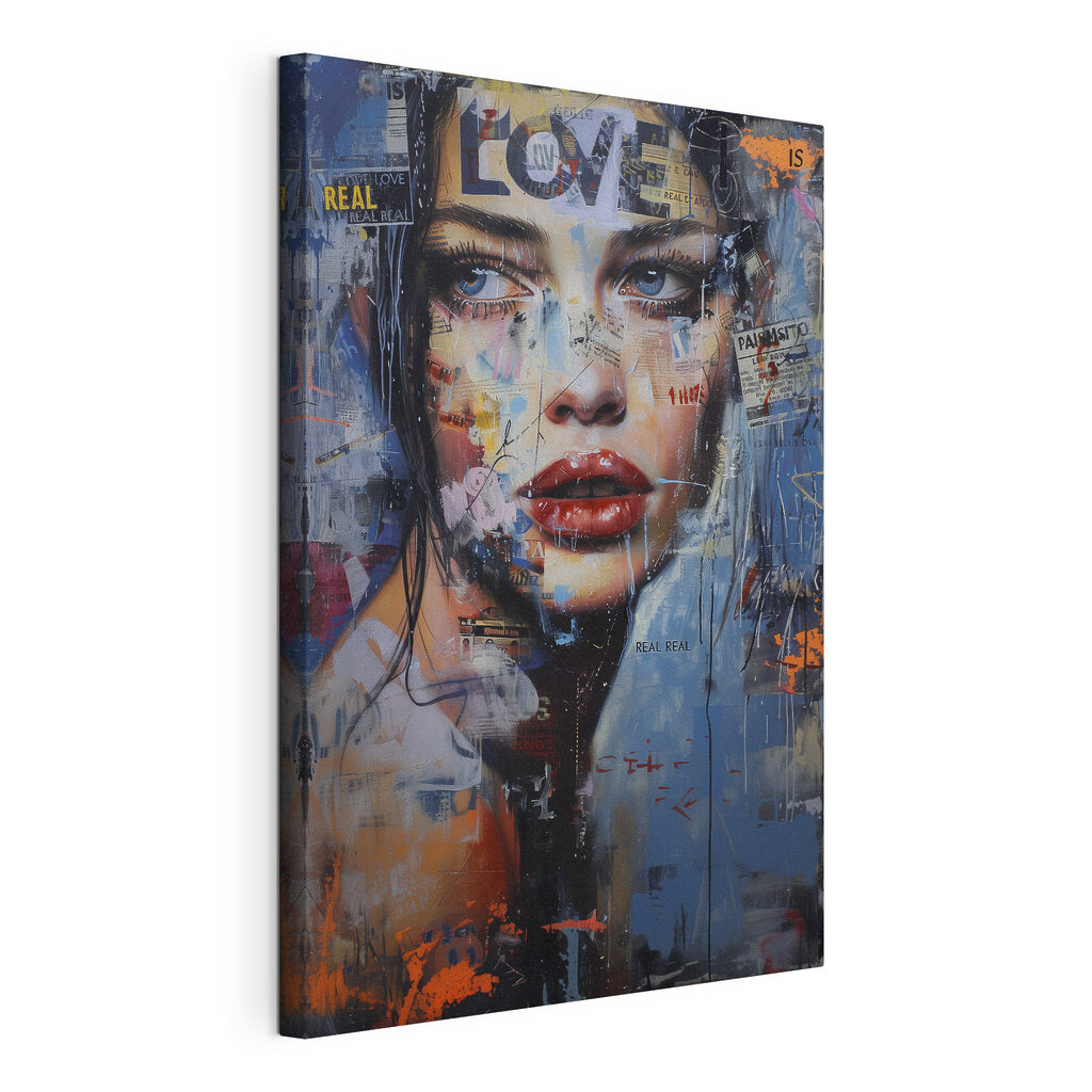 A painting of a woman's face