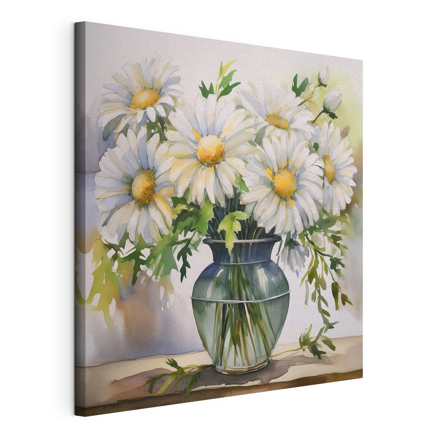 A watercolor of a vase of flowers
