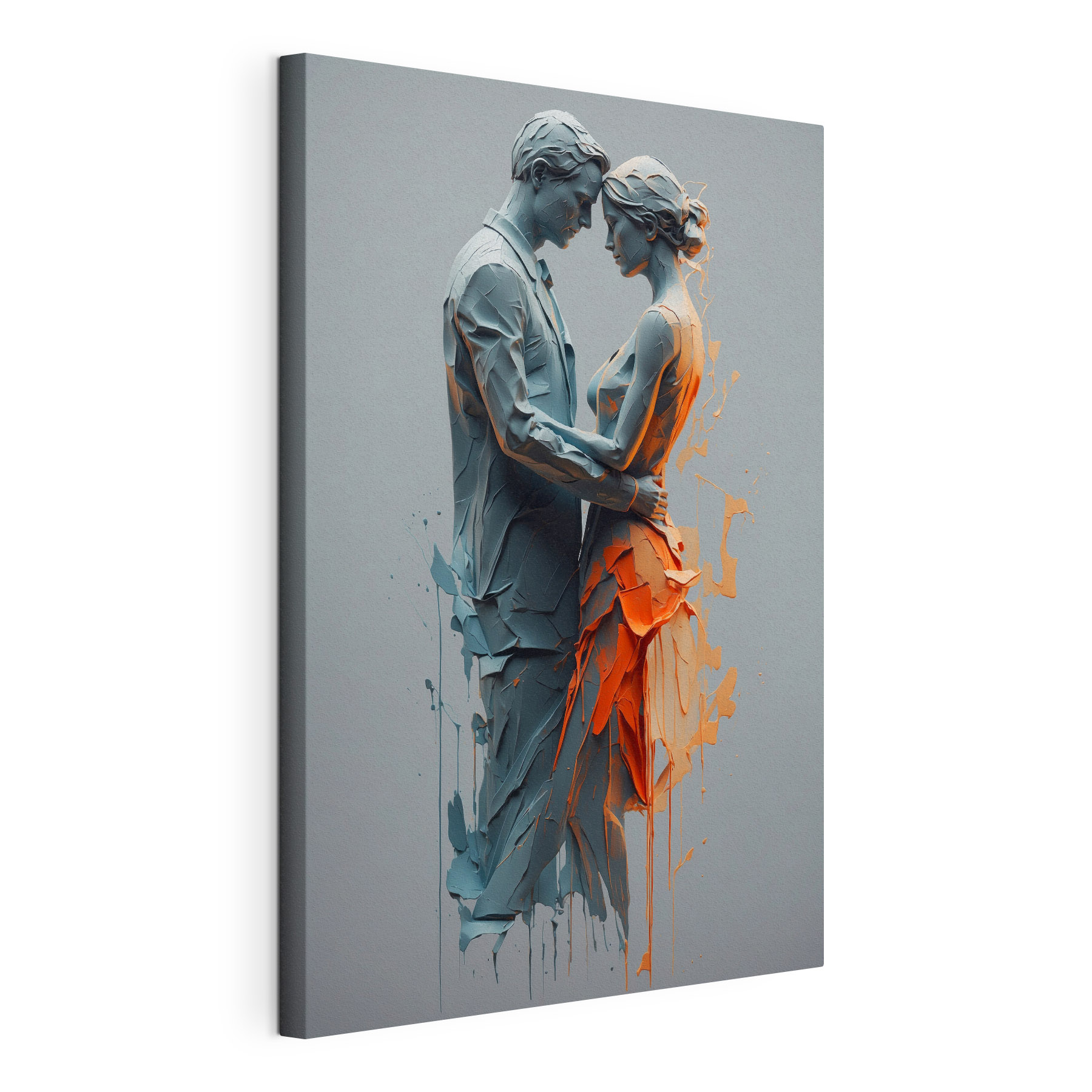 A man and woman painted in paint A man and woman painted in paint