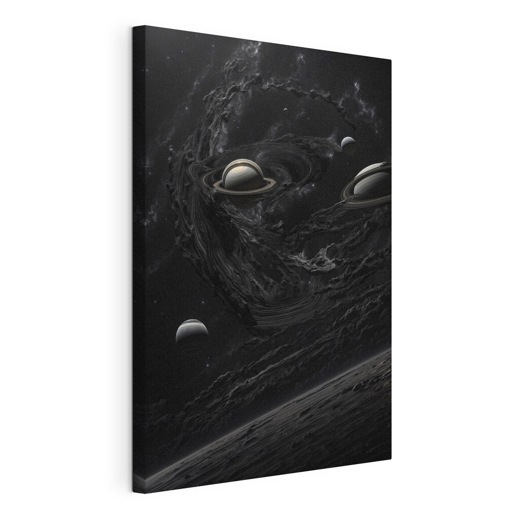 Planets in space with planets and stars