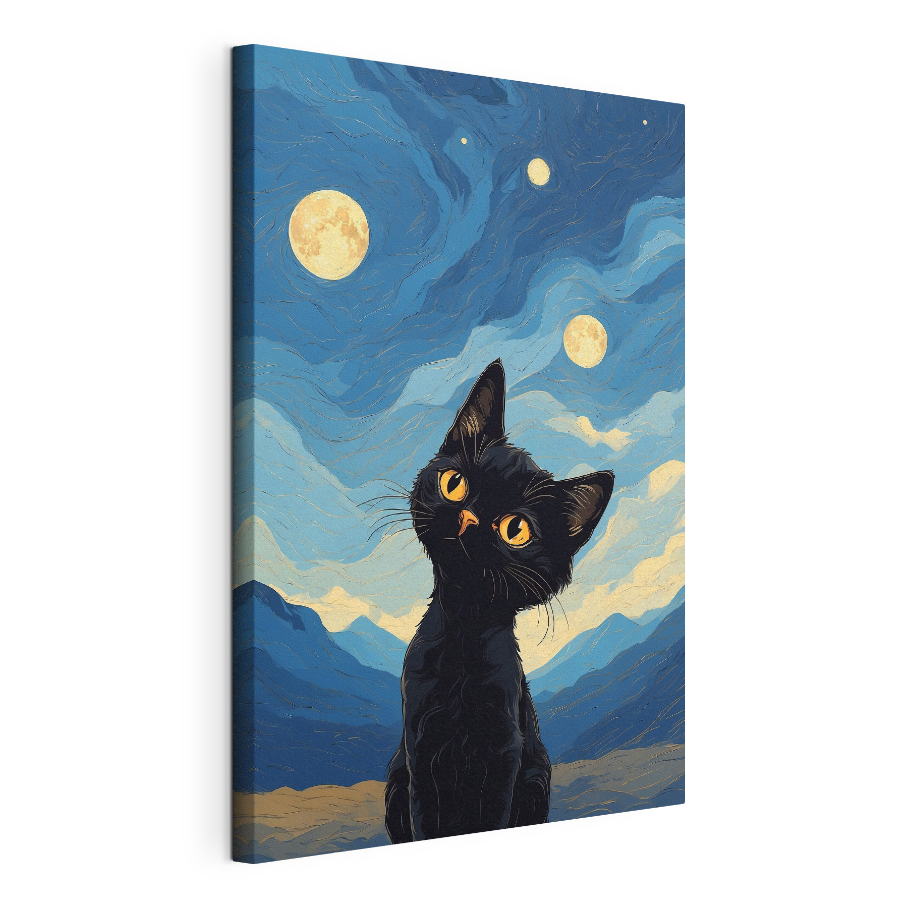 A cat looking up at the moon A cat looking up at the moon