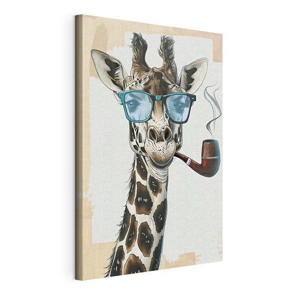 Cuadros Una jirafa con gafas de sol y fumando en pipa (SKU: s38873) Cuadros Cuadros Una jirafa con gafas de sol y fumando en pipa (SKU: s38873)