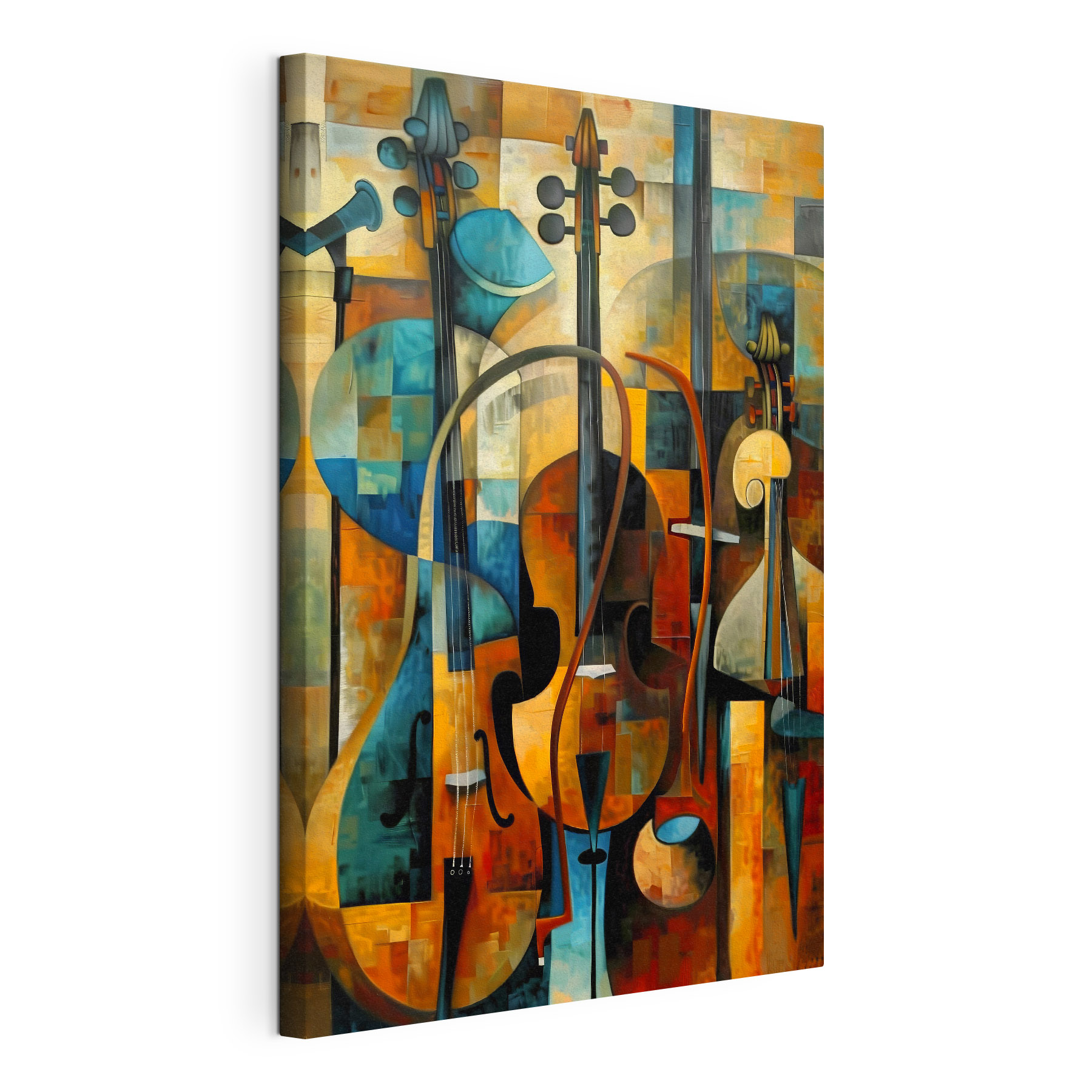 A painting of a group of musical instruments A painting of a group of musical instruments