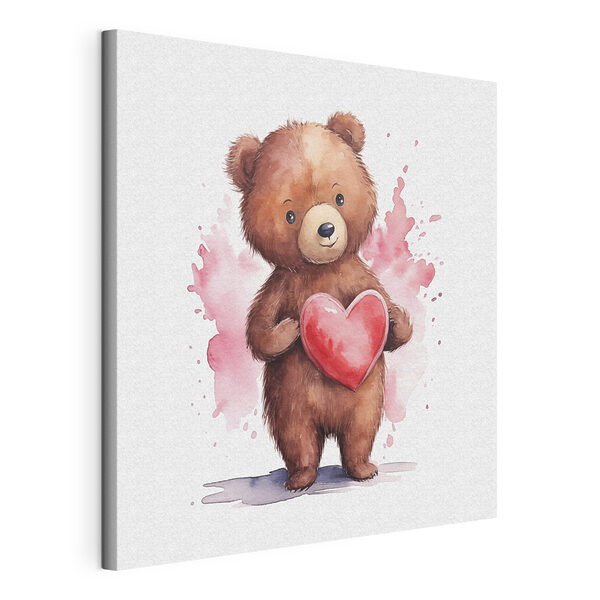 Cuadros Una acuarela de un osito de peluche que sostiene un corazón (SKU: s38923) Cuadros Cuadros Una acuarela de un osito de peluche que sostiene un corazón (SKU: s38923)