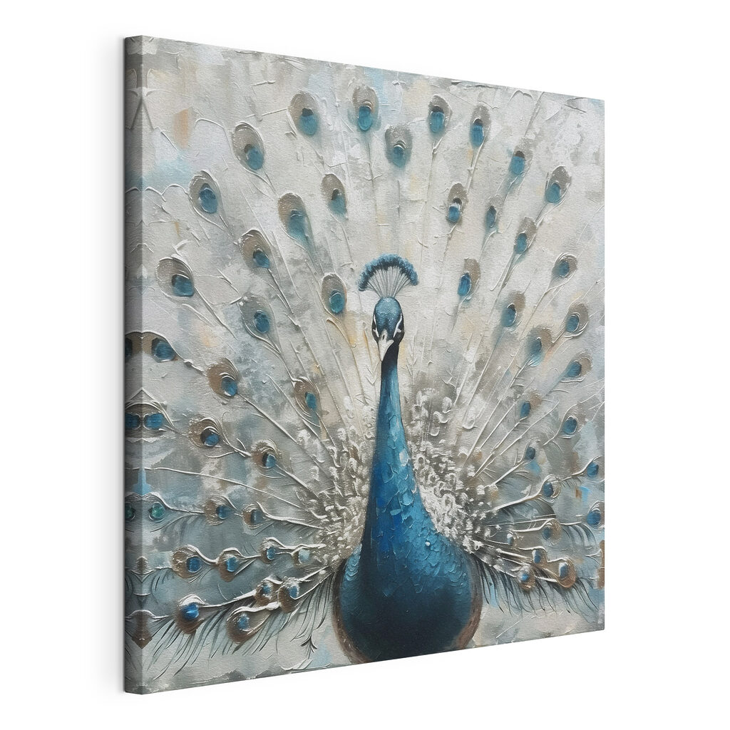 A painting of a peacock