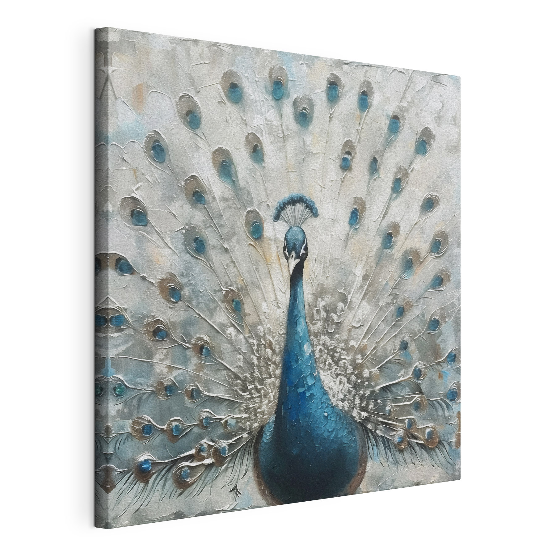A painting of a peacock