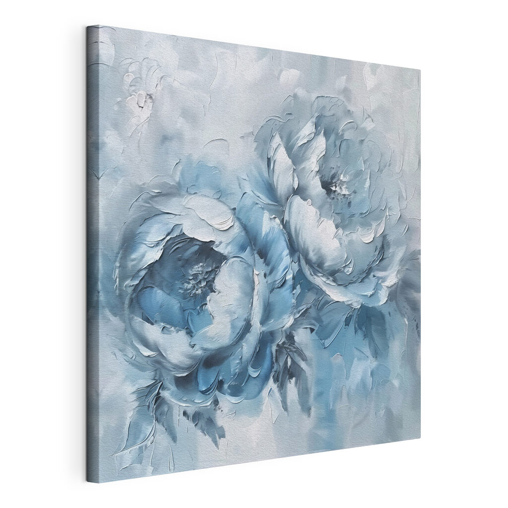 A painting of flowers on a white surface