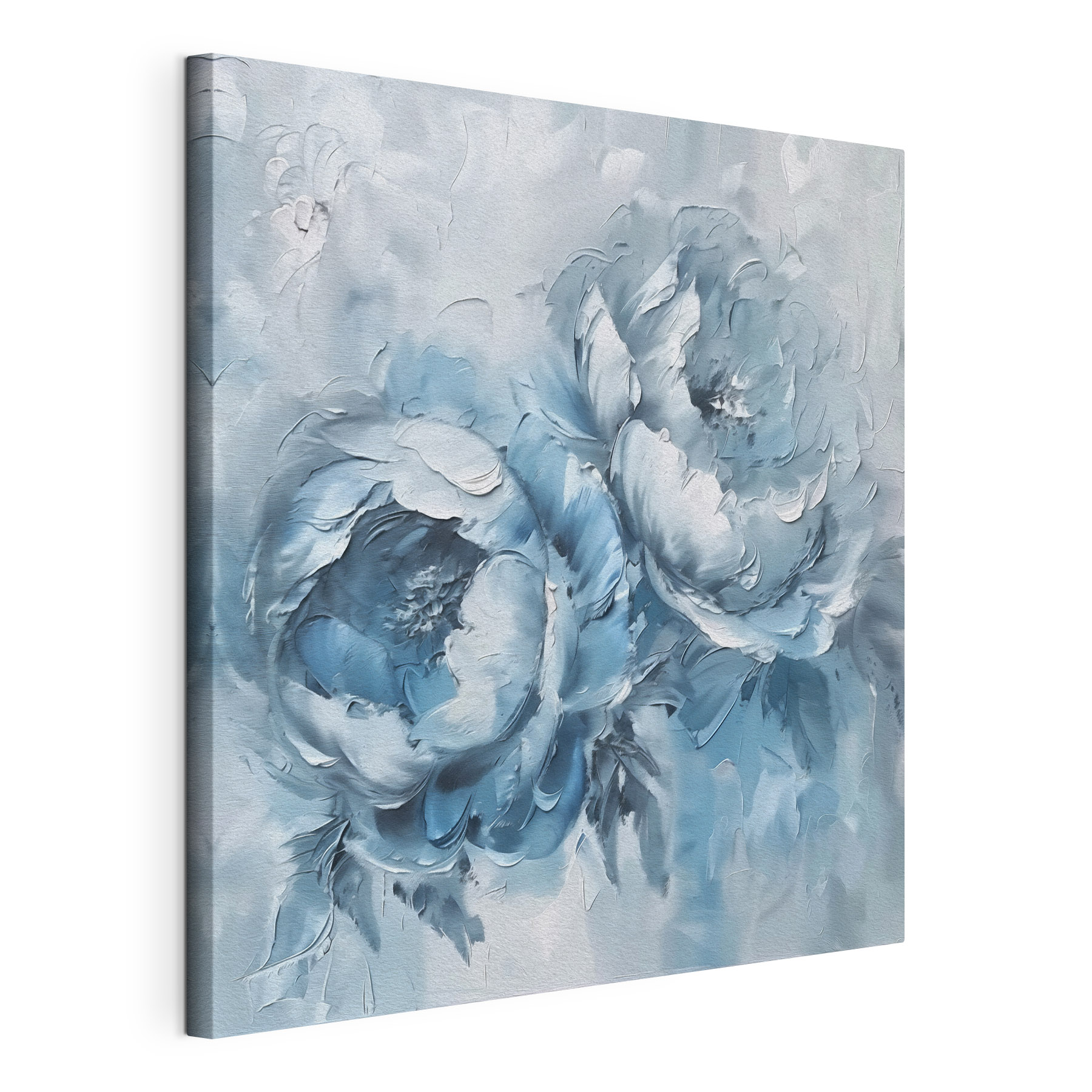 A painting of flowers on a white surface