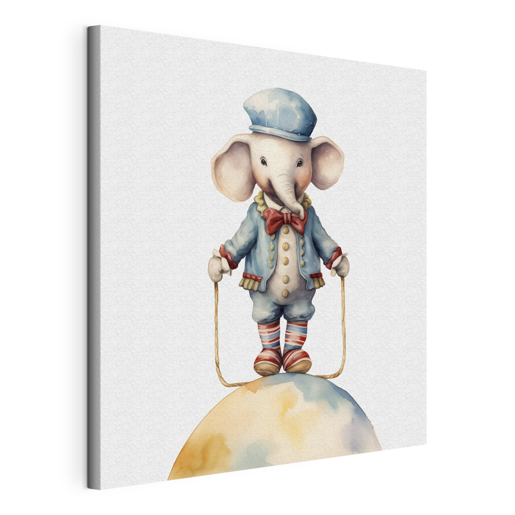 An elephant standing on a rope An elephant standing on a rope