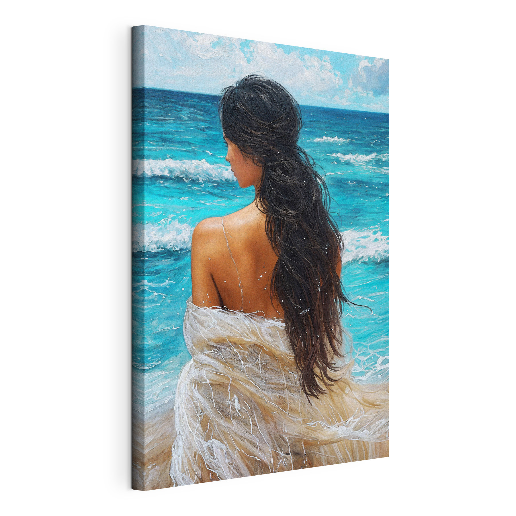A woman sitting in the water A woman sitting in the water