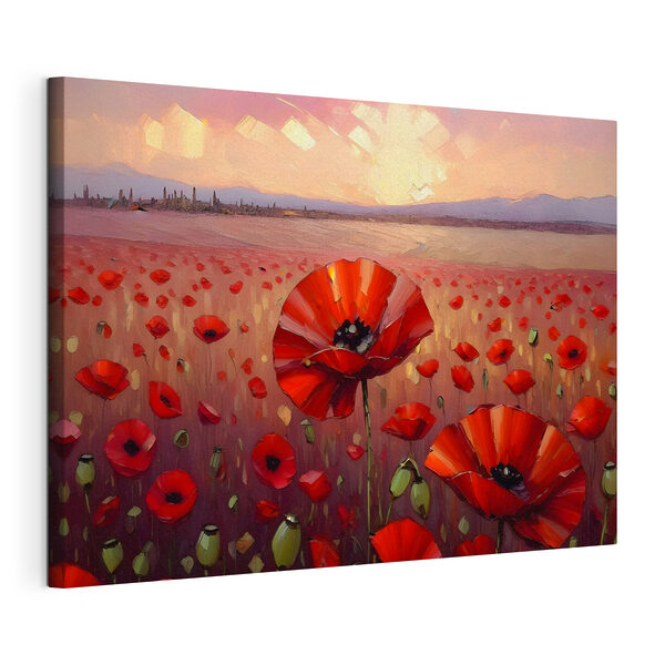 Cuadros Cuadros Un cuadro que representa un campo de flores rojas (SKU: s38977)