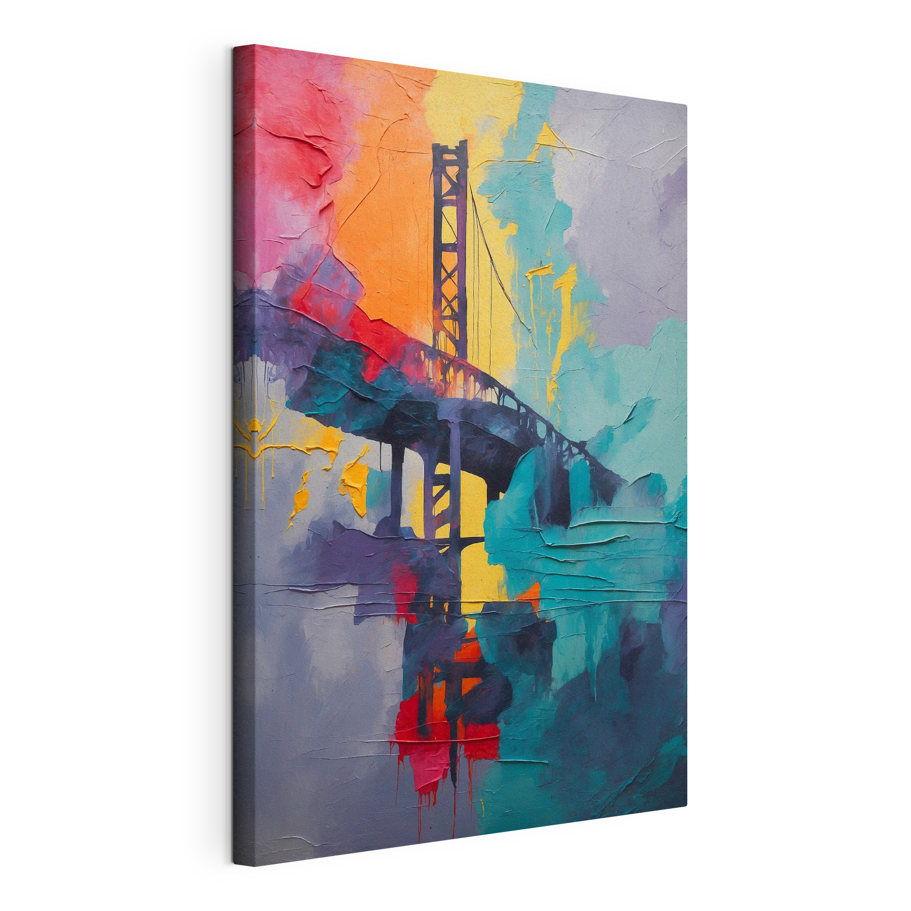 A painting of a bridge A painting of a bridge