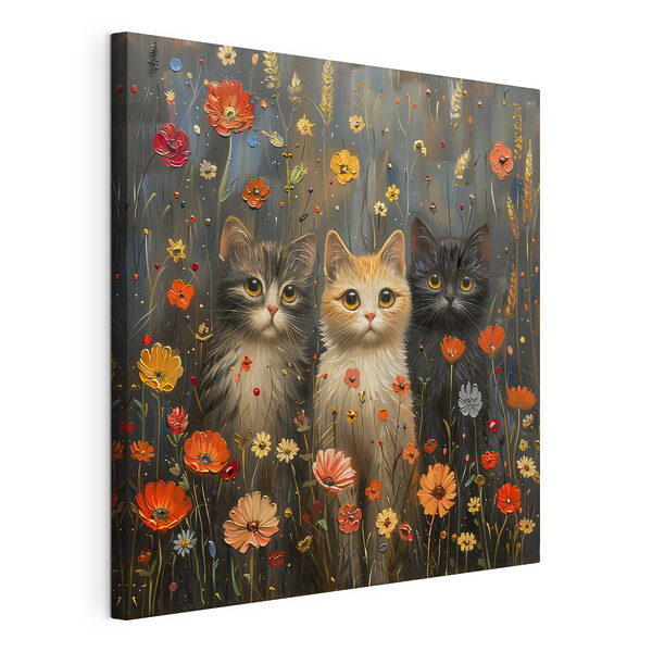 Cuadros Un cuadro de gatos en un campo de flores (SKU: s39012) Cuadros Cuadros Un cuadro de gatos en un campo de flores (SKU: s39012)