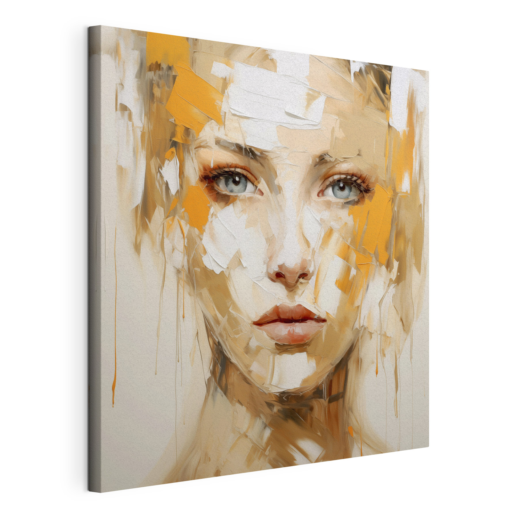 A painting of a woman's face