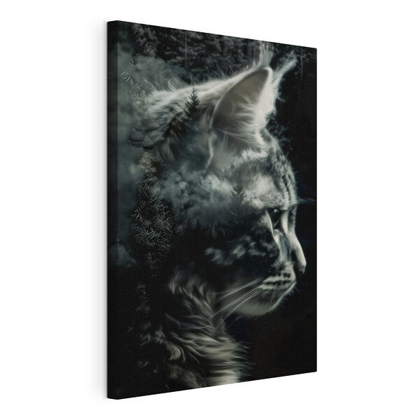 Cuadros Un gato con una doble exposición de árboles (SKU: s39027) Cuadros Cuadros Un gato con una doble exposición de árboles (SKU: s39027)