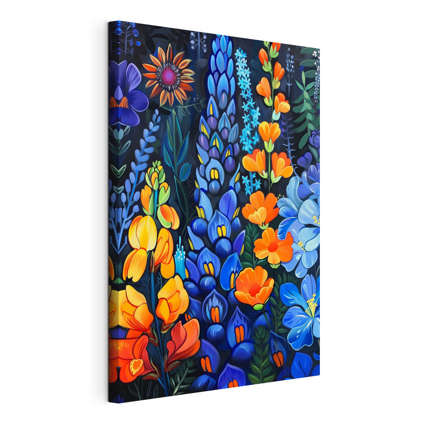 A colorful flowers on a black background A colorful flowers on a black background