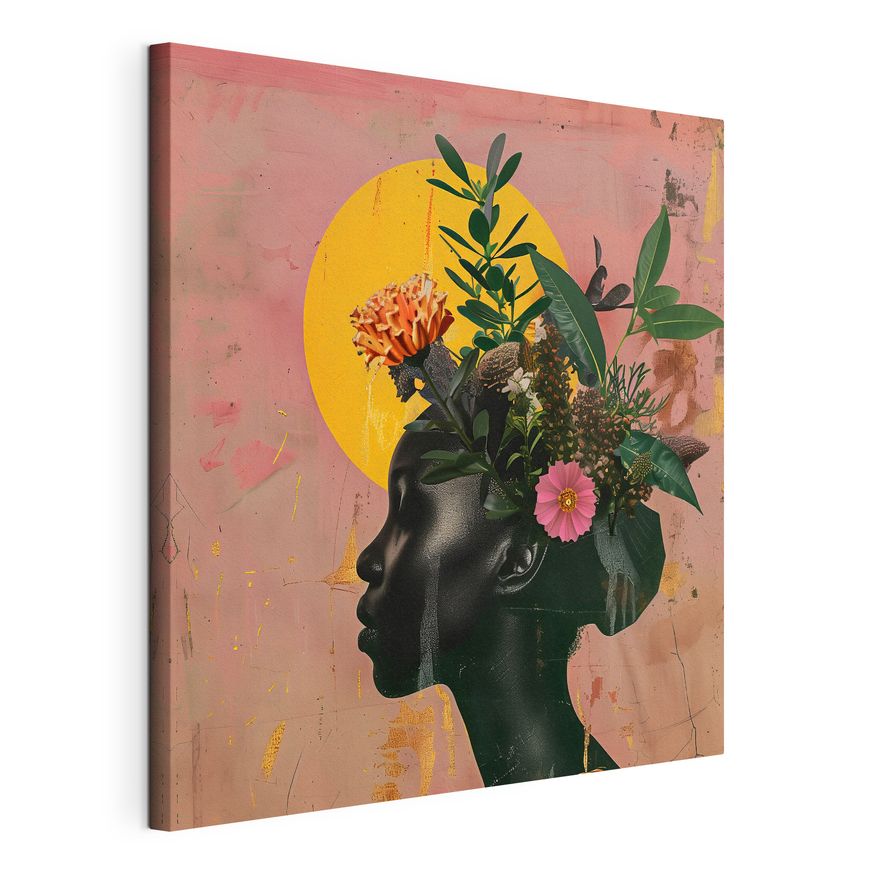 A woman with flowers on her head A woman with flowers on her head