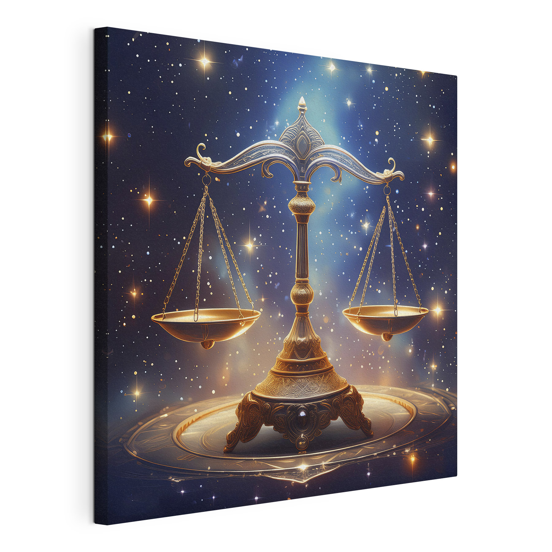 Scales of justice in starlit sky Scales of justice in starlit sky
