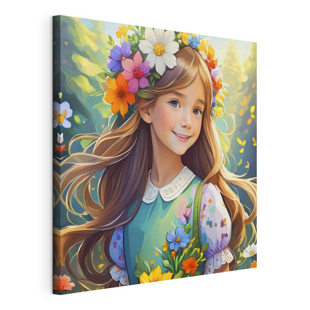A girl with flowers in her hair A girl with flowers in her hair