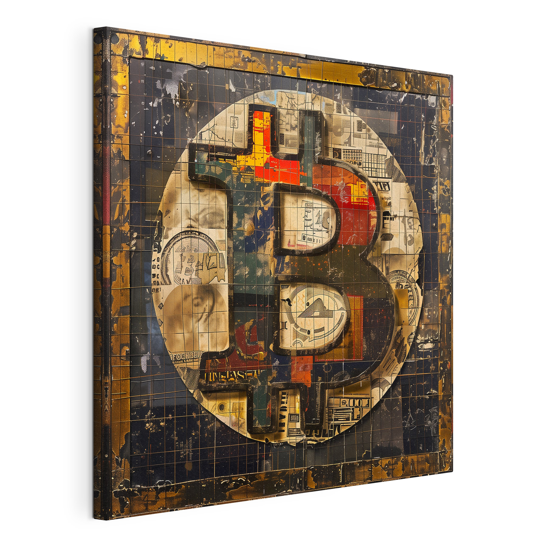 A sign with a bitcoin symbol