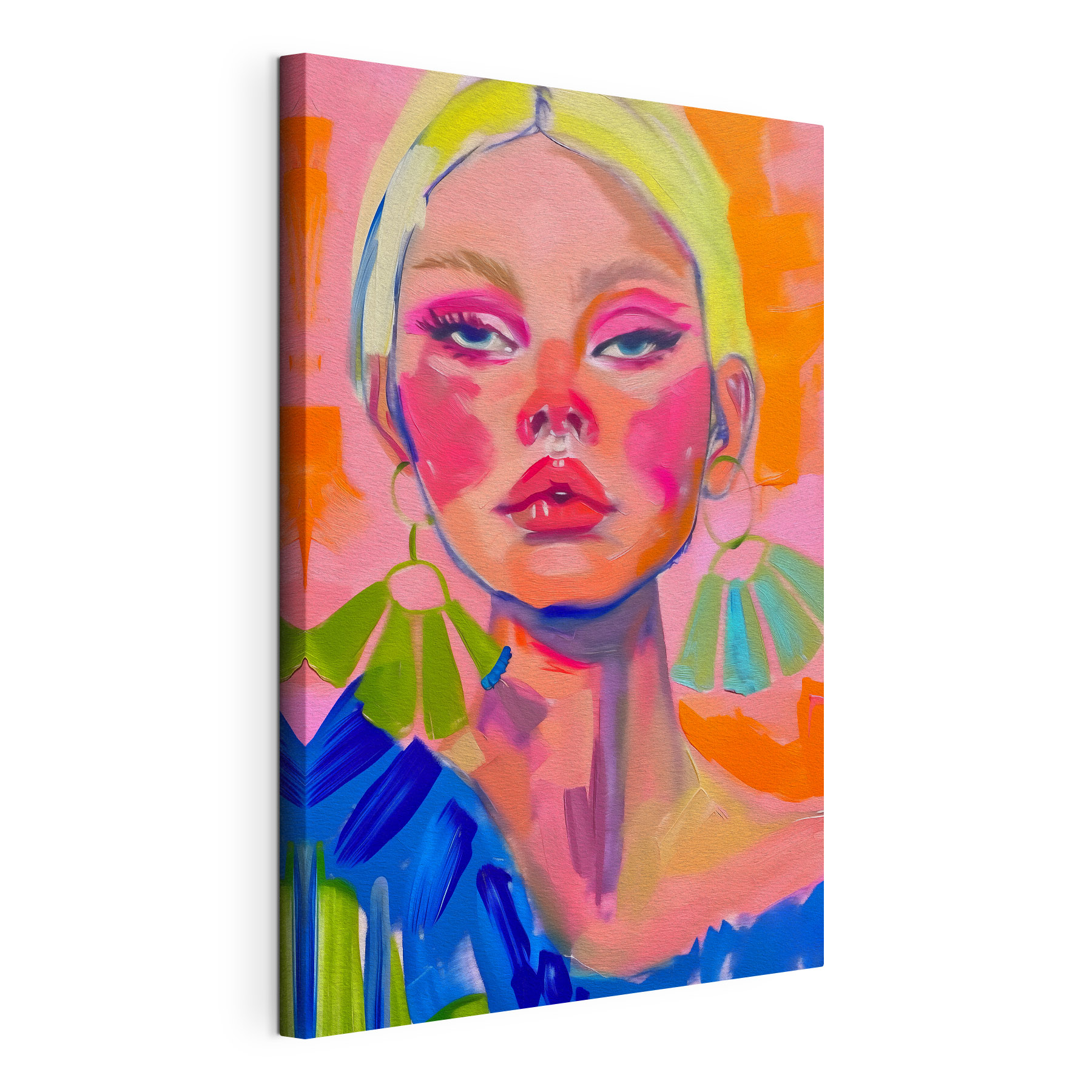 A painting of a woman with earrings A painting of a woman with earrings