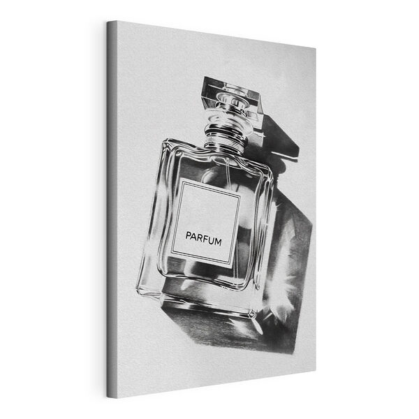 Cuadros Una foto en blanco y negro de un frasco de perfume (SKU: s39112) Cuadros Cuadros Una foto en blanco y negro de un frasco de perfume (SKU: s39112)