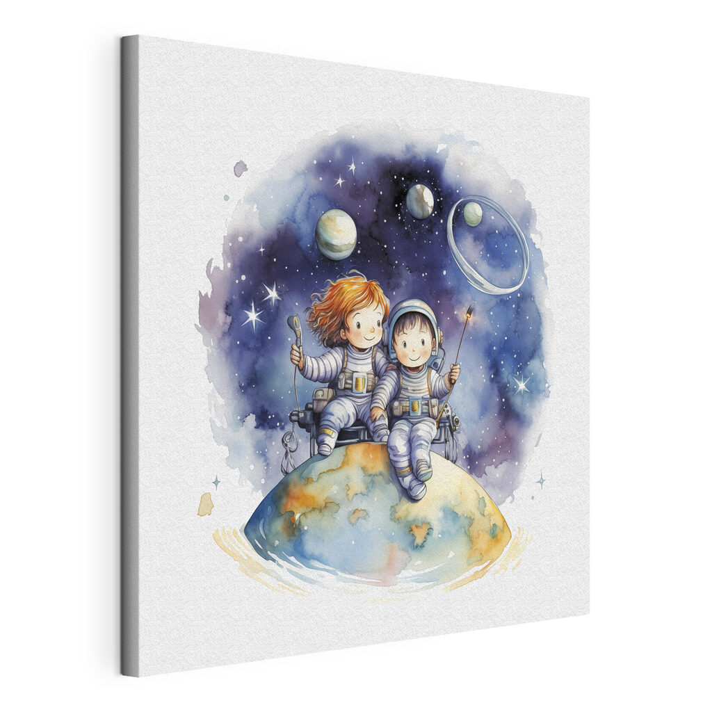 A couple of children in space A couple of children in space