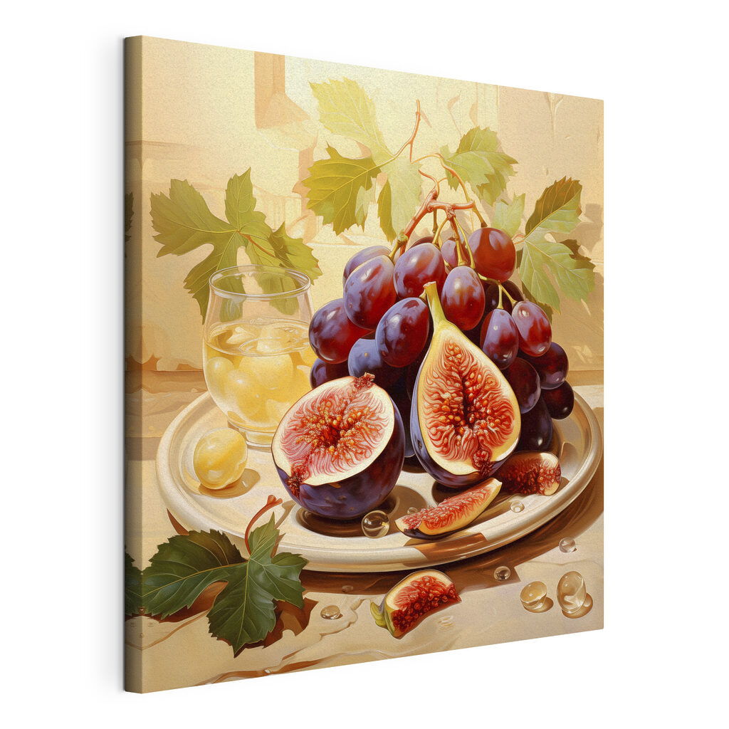 A plate of figs and grapes A plate of figs and grapes