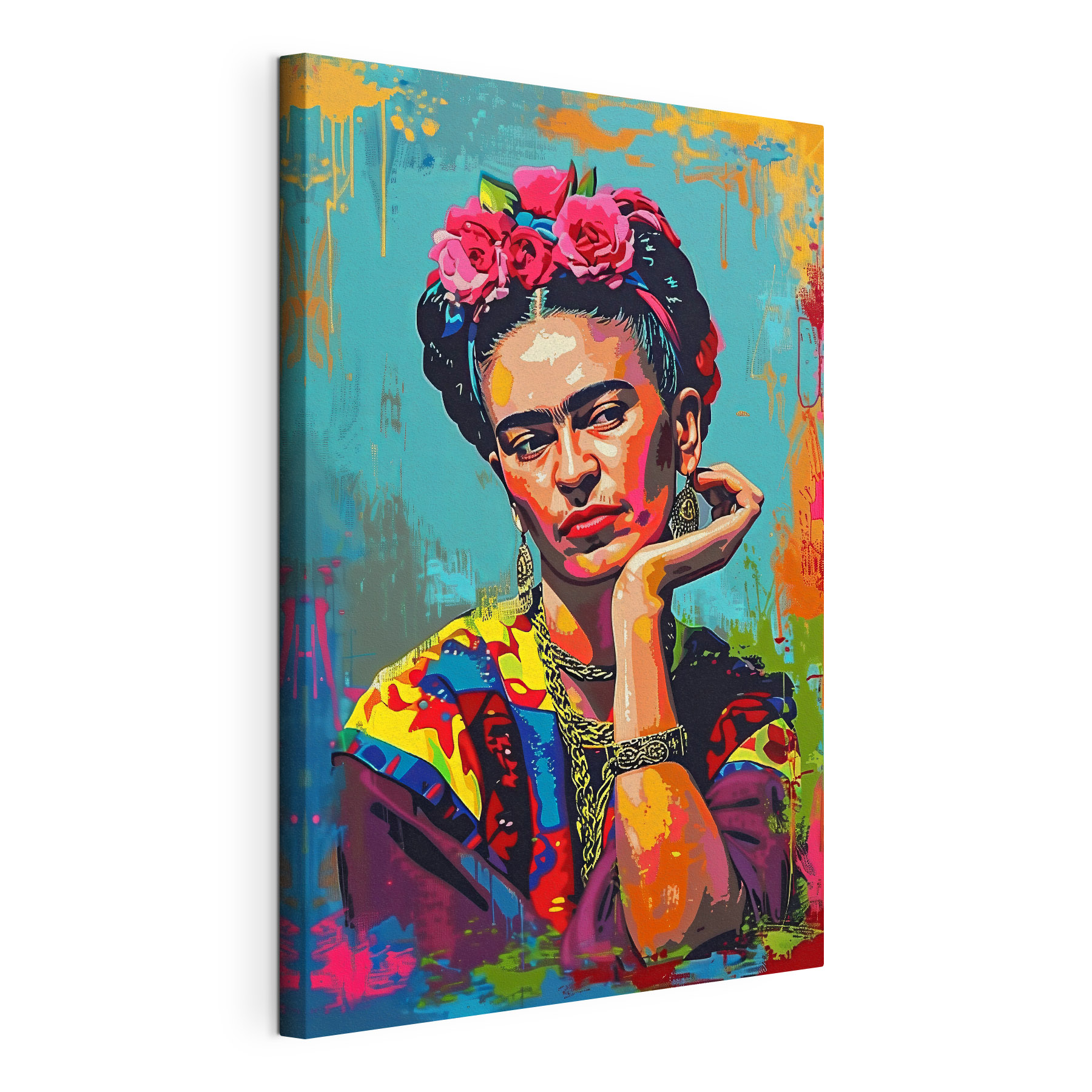 A painting of a woman with flowers in her hair A painting of a woman with flowers in her hair