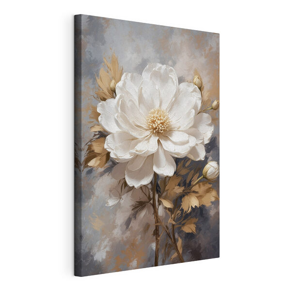 Cuadros Una flor blanca con hojas marrones (SKU: s39166) Cuadros Cuadros Una flor blanca con hojas marrones (SKU: s39166)