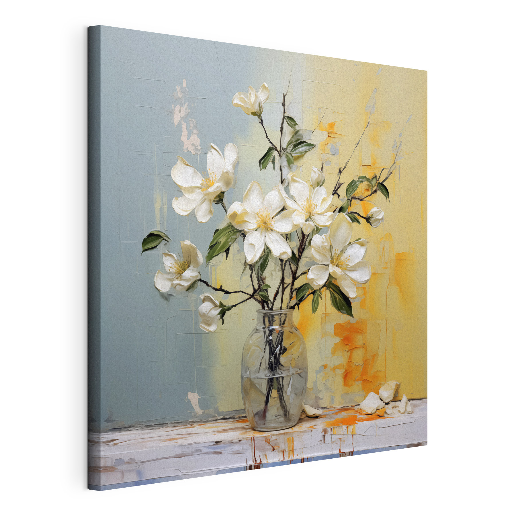 A vase with white flowers A vase with white flowers