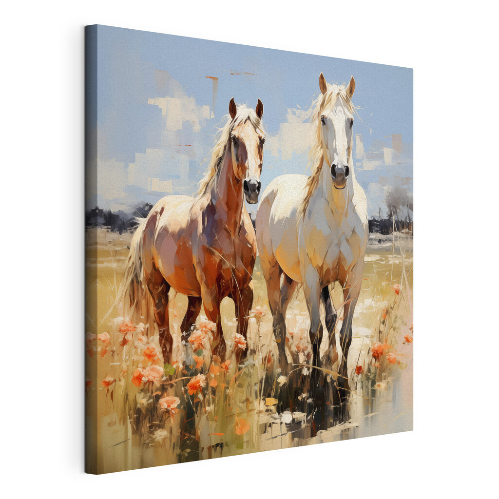 Two horses standing in a field Two horses standing in a field
