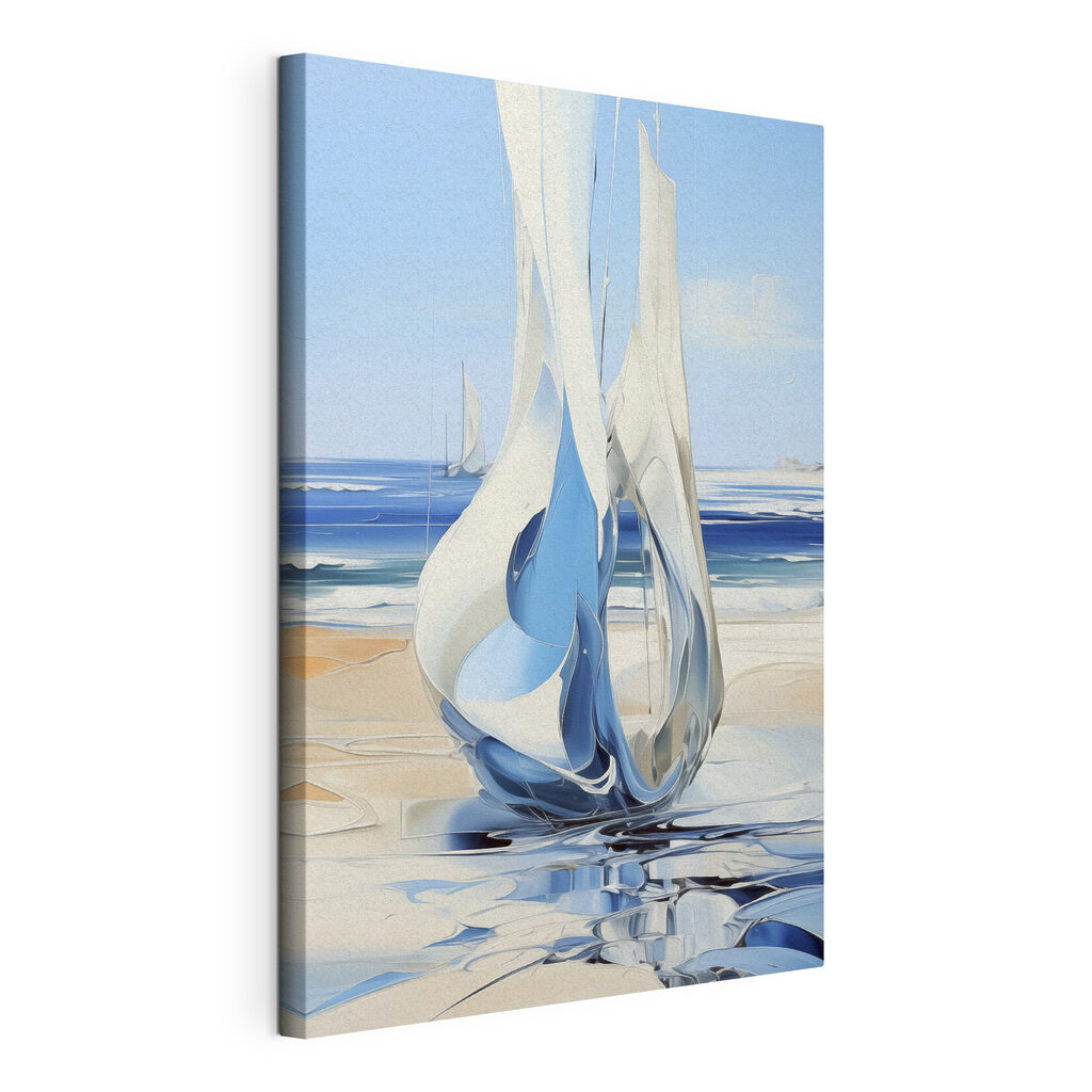 A sailboat on a beach