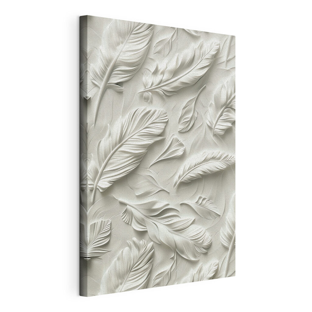 Elegant white feather design pattern