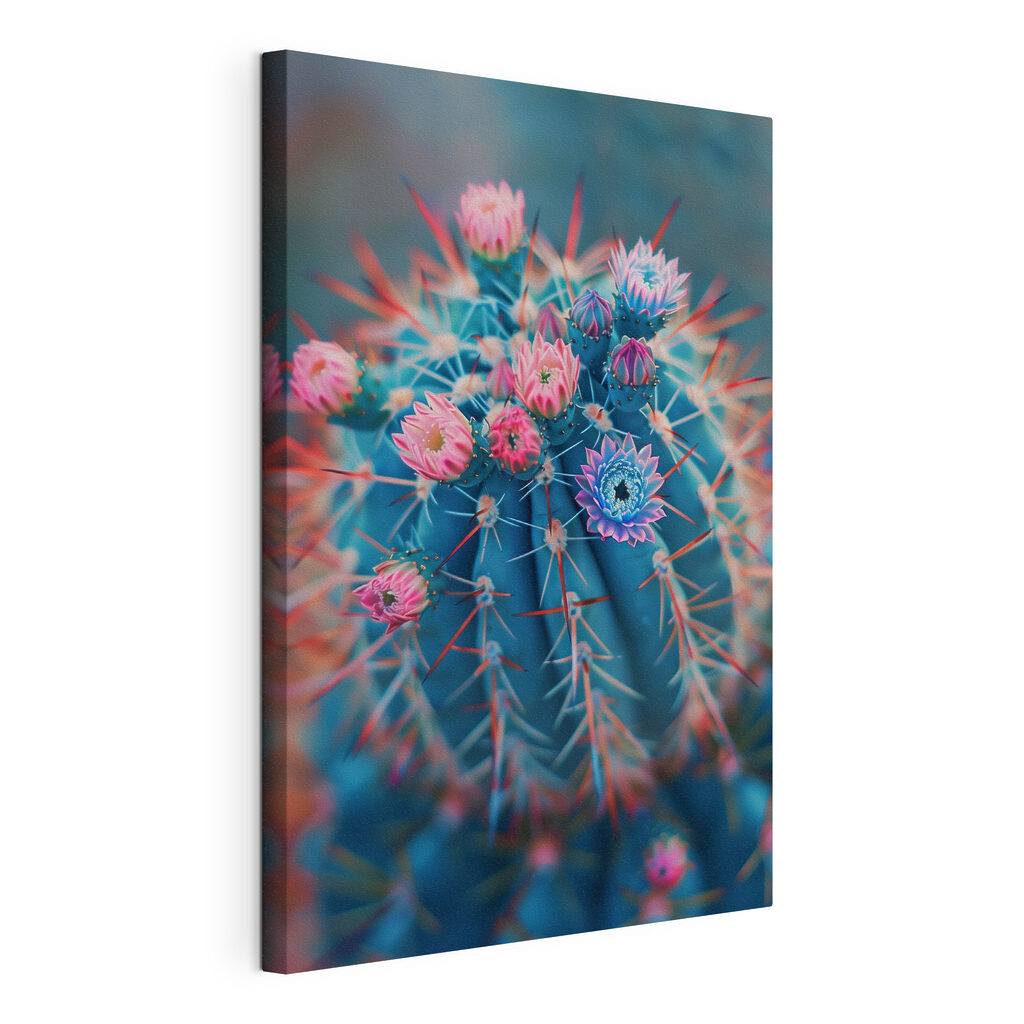 Colorful blooms atop a spiky plant Colorful blooms atop a spiky plant
