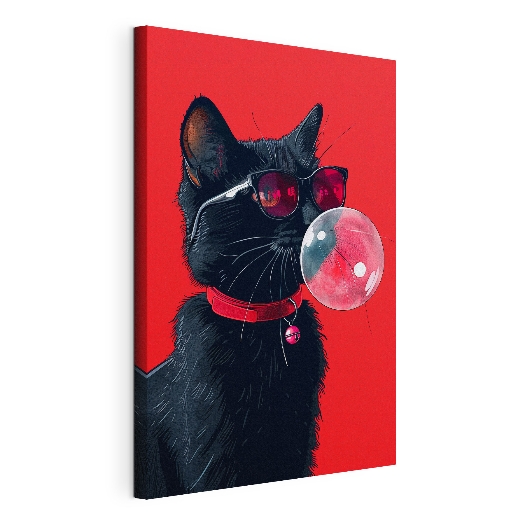 A cat wearing sunglasses and chewing gum A cat wearing sunglasses and chewing gum