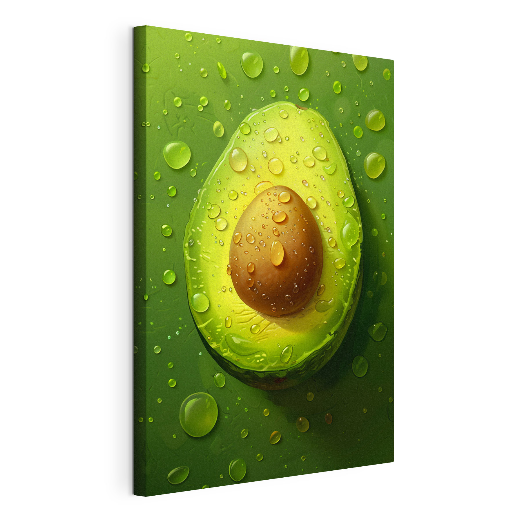 Fresh avocado with sparkling droplets